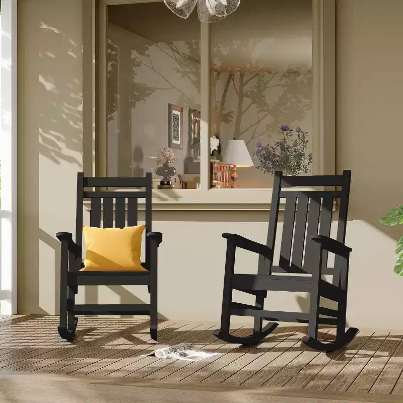 Acekool Oversized HDPE Rocking Chair for Outdoors, All-Weather Resistant Poly Plastic Rocker, High Back Porch Rocker with Heavy-Duty Support