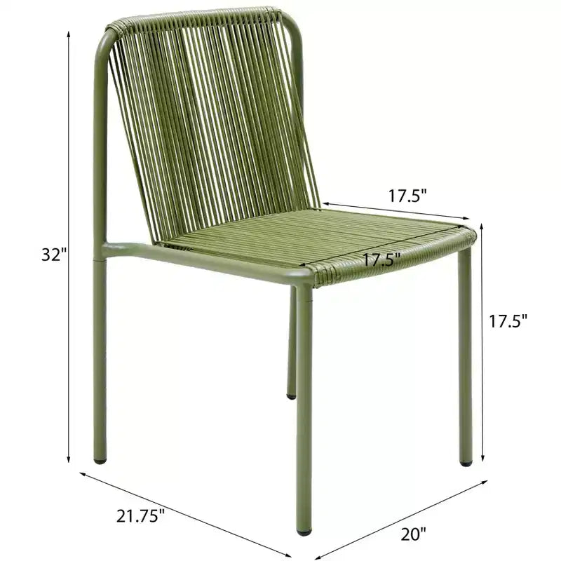 Christopher Knight Home Balfour - Sedie da pranzo moderne da esterno impilabili in rattan e ferro (set di 2)