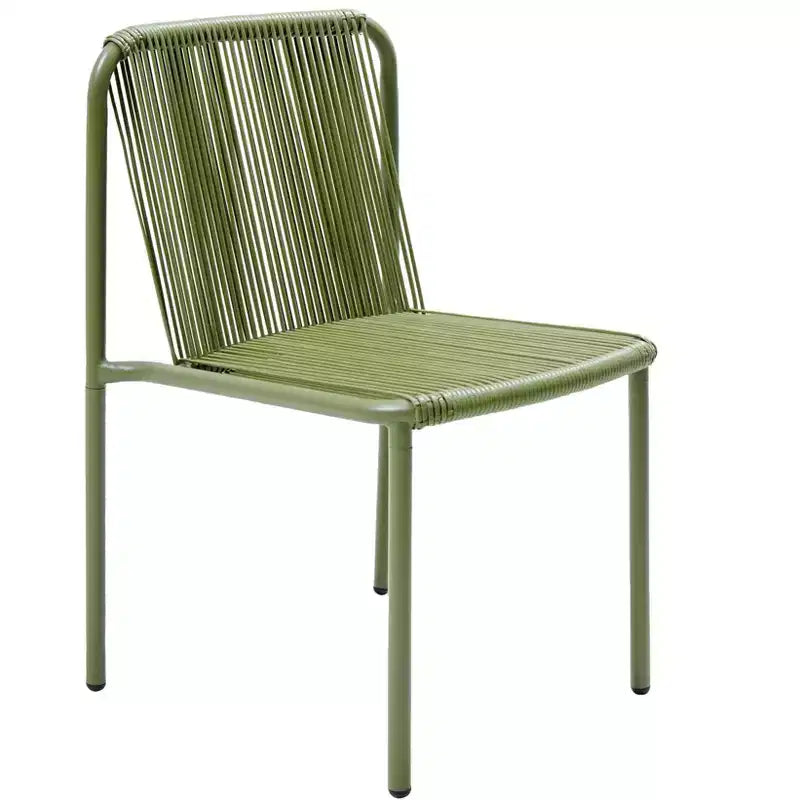 Christopher Knight Home Balfour - Sedie da pranzo moderne da esterno impilabili in rattan e ferro (set di 2)