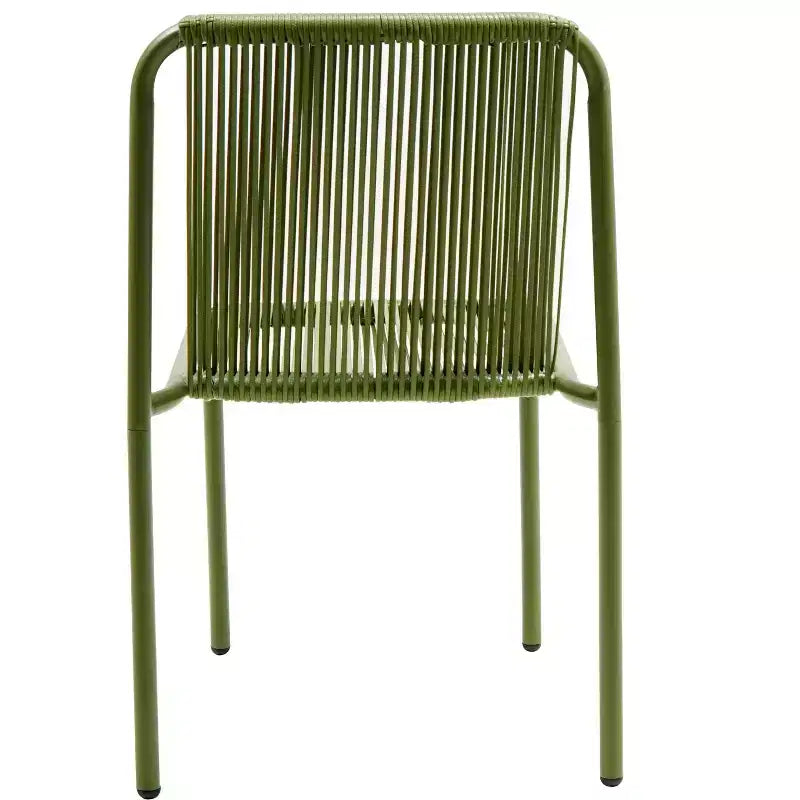 Christopher Knight Home Balfour - Sedie da pranzo moderne da esterno impilabili in rattan e ferro (set di 2)