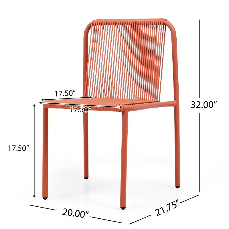 Christopher Knight Home Balfour - Sedie da pranzo moderne da esterno impilabili in rattan e ferro (set di 2)