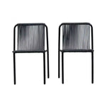 Christopher Knight Home Balfour - Sedie da pranzo moderne da esterno impilabili in rattan e ferro (set di 2)
