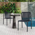 Christopher Knight Home Balfour Outdoor Modern Stackable Rattan and Iron Dining Chair (Set of 2)