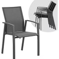 Heynemo Patio Dining Chairs, Sturdy Aluminum Frame, Quick-Drying Textilene Fabric, Stackable Outdoor Furniture for Lawn, Balcony