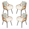 Karl Home | Metal-framed Rattan-woven Patio Dining Chair (Set of 4)