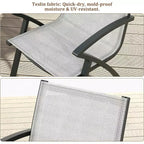 Acekool Set da pranzo da patio in alluminio a 2 pezzi - Tavolo da esterno con 2 sedie impilabili, foro per ombrellone, nero