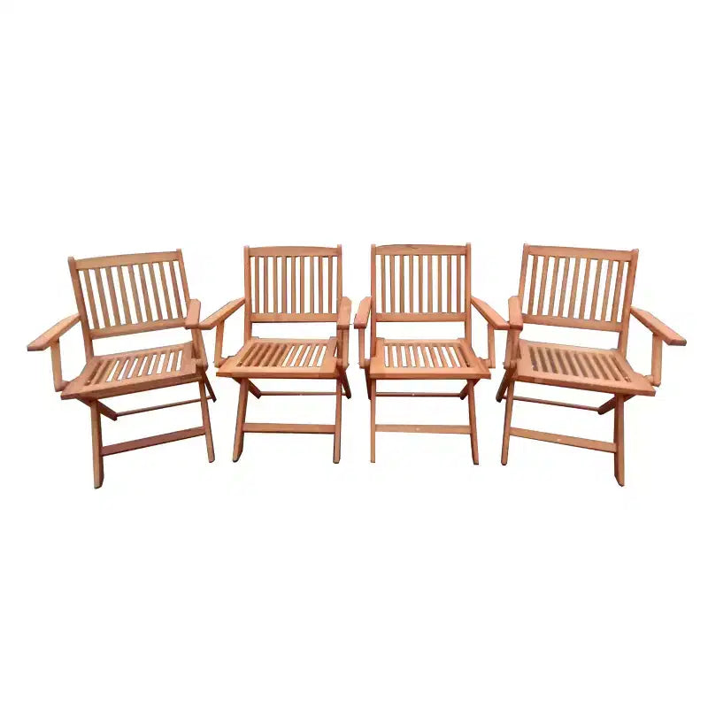 GDFStudio Benedict Sedie da pranzo pieghevoli rustiche da patio (Set da 4)
