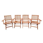 GDFStudio Benedict Sedie da pranzo pieghevoli rustiche da patio (Set da 4)