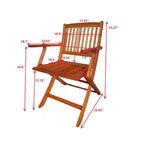 GDFStudio Benedict Sedie da pranzo pieghevoli rustiche da patio (Set da 4)