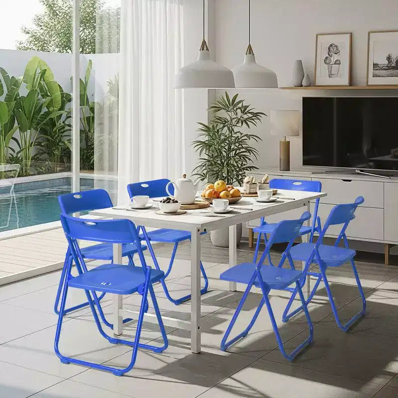 Karl Home | Set di Sedie Pieghevoli Impilabili in Metallo (Set da 6)