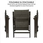 Kozyard Coolmen, set di 2 sedie da pranzo per esterni, pieghevoli con seduta in Textilene imbottita e traspirante per patio e giardino