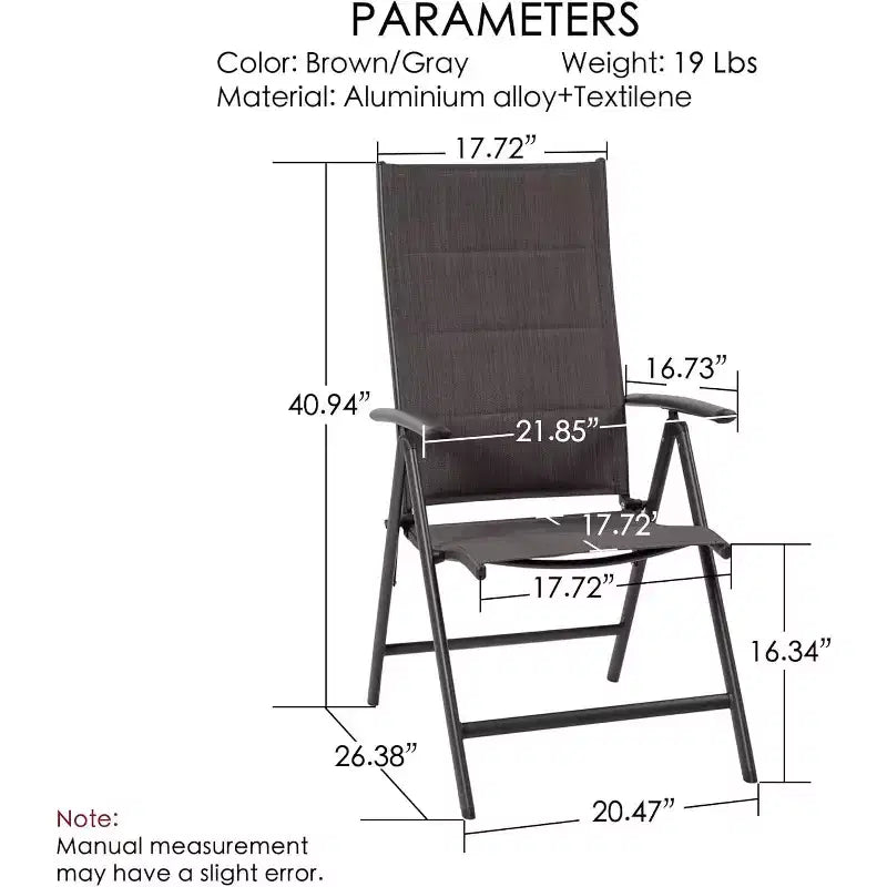 Kozyard Coolmen, set di 2 sedie da pranzo per esterni, pieghevoli con seduta in Textilene imbottita e traspirante per patio e giardino