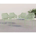 Meridian Furniture, Sedia da pranzo Mykonos per patio esterno, set da 4