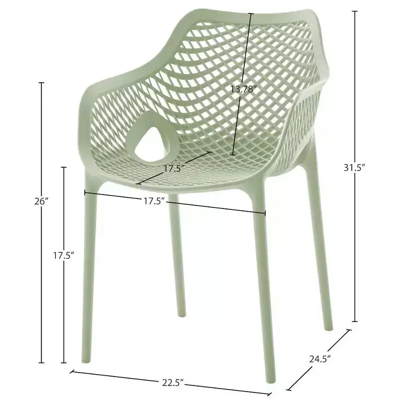 Meridian Furniture, Sedia da pranzo Mykonos per patio esterno, set da 4