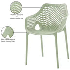 Meridian Furniture, Sedia da pranzo Mykonos per patio esterno, set da 4