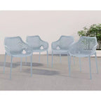 Meridian Furniture, Sedia da pranzo Mykonos per patio esterno, set da 4