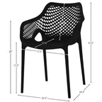 Meridian Furniture, Sedia da pranzo Mykonos per patio esterno, set da 4