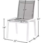 Meridian Furniture, Chaises de salle à manger d'extérieur Nizuc en tissu maillé résistant à l'eau, lot de 2