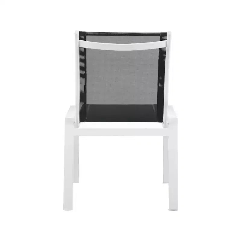 Meridian Furniture, Chaises de salle à manger d'extérieur Nizuc en tissu maillé résistant à l'eau, lot de 2