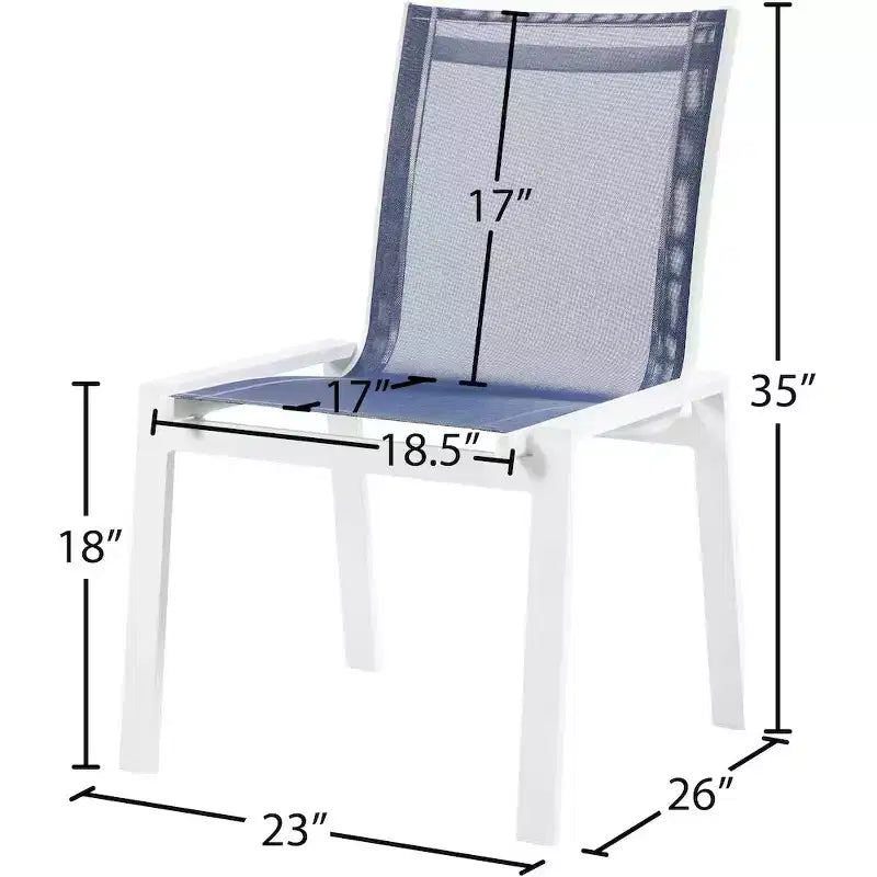 Meridian Furniture, Chaises de salle à manger d'extérieur Nizuc en tissu maillé résistant à l'eau, lot de 2