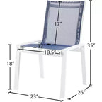 Meridian Furniture, Chaises de salle à manger d'extérieur Nizuc en tissu maillé résistant à l'eau, lot de 2