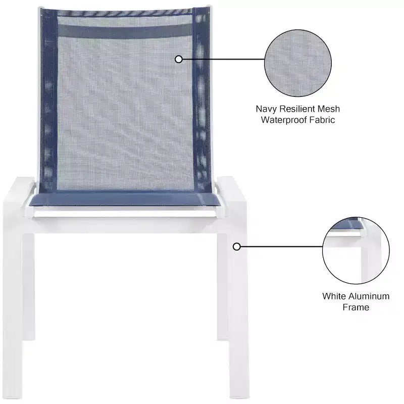 Meridian Furniture, Chaises de salle à manger d'extérieur Nizuc en tissu maillé résistant à l'eau, lot de 2