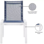 Meridian Furniture, Chaises de salle à manger d'extérieur Nizuc en tissu maillé résistant à l'eau, lot de 2