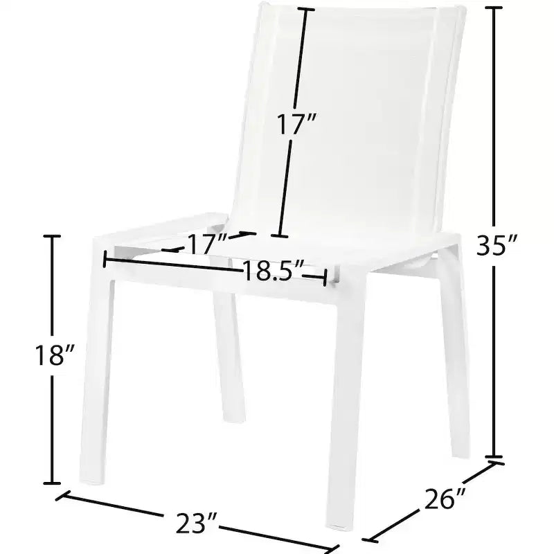 Meridian Furniture, Chaises de salle à manger d'extérieur Nizuc en tissu maillé résistant à l'eau, lot de 2
