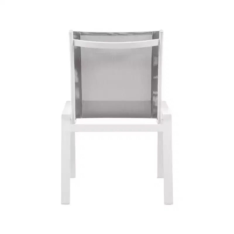 Meridian Furniture, Chaises de salle à manger d'extérieur Nizuc en tissu maillé résistant à l'eau, lot de 2