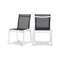 Meridian Furniture,Nizuc Mesh Water Resistant Fabric Outdoor Patio Dining Chair, Set of 2