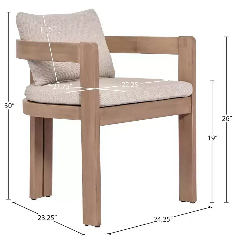 Meridian Furniture, Sedia da pranzo da esterno imbottita in tessuto resistente all'acqua Newport