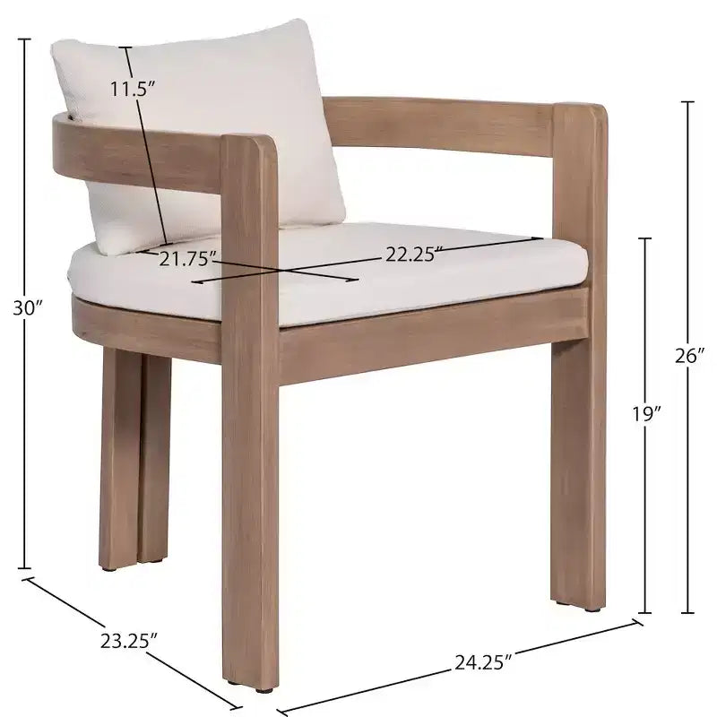 Meridian Furniture, Sedia da pranzo da esterno imbottita in tessuto resistente all'acqua Newport