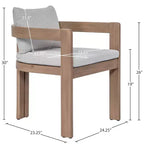 Meridian Furniture, Sedia da pranzo da esterno imbottita in tessuto resistente all'acqua Newport