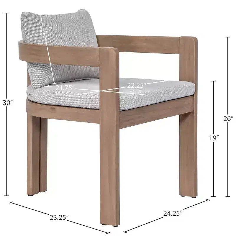 Meridian Furniture, Sedia da pranzo da esterno imbottita in tessuto resistente all'acqua Newport