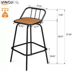 VINGLI Sgabelli da Bar Girevoli da Esterno, Sedia da Patio Alta 76 cm con Schienale e Poggiapiedi, Sgabello per Tutte le Stagioni per Giardino, Balcone, Isola della Cucina