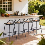 VINGLI Sgabelli da Bar Girevoli da Esterno, Sedia da Patio Alta 76 cm con Schienale e Poggiapiedi, Sgabello per Tutte le Stagioni per Giardino, Balcone, Isola della Cucina