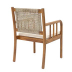 Christopher Knight Home Mara Chaises de salle à manger rustiques d'extérieur en bois d'acacia et rotin avec coussins (lot de 2)