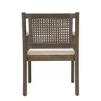 Christopher Knight Home Mara Chaises de salle à manger rustiques d'extérieur en bois d'acacia et rotin avec coussins (lot de 2)