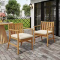 Christopher Knight Home Austin Outdoor Wood Arm Dining Chairs with Removable Cushions (Set of 2)