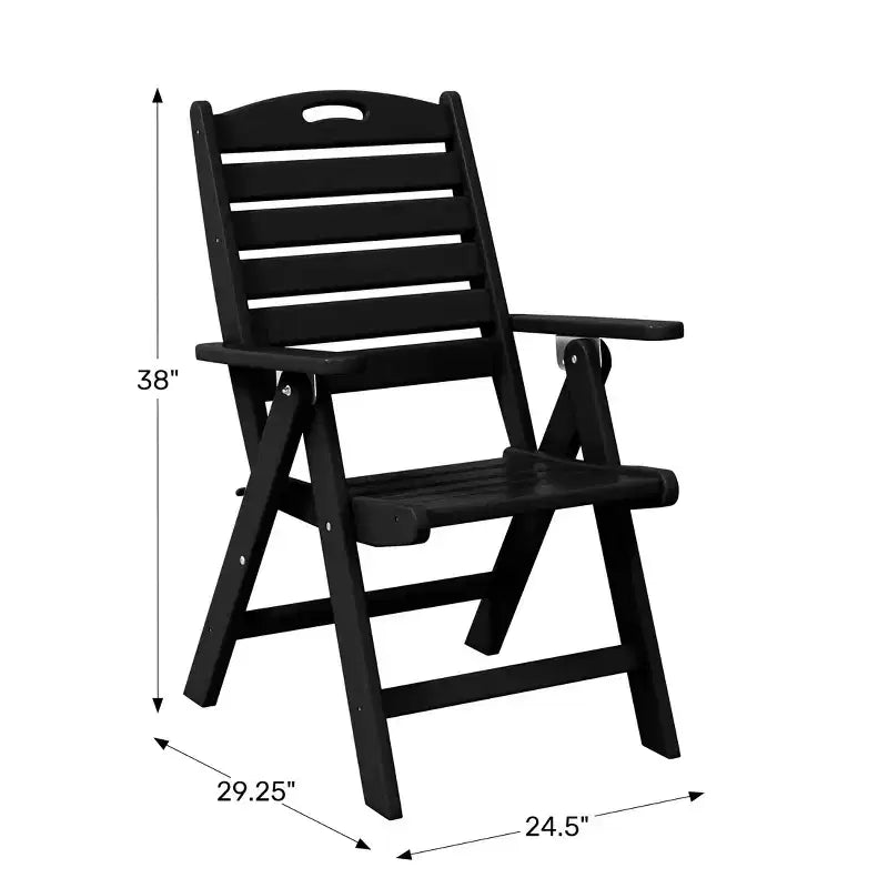 WestinTrends Azura, Set di 2 sedie pieghevoli da pranzo per esterni con schienale alto regolabile in HDPE