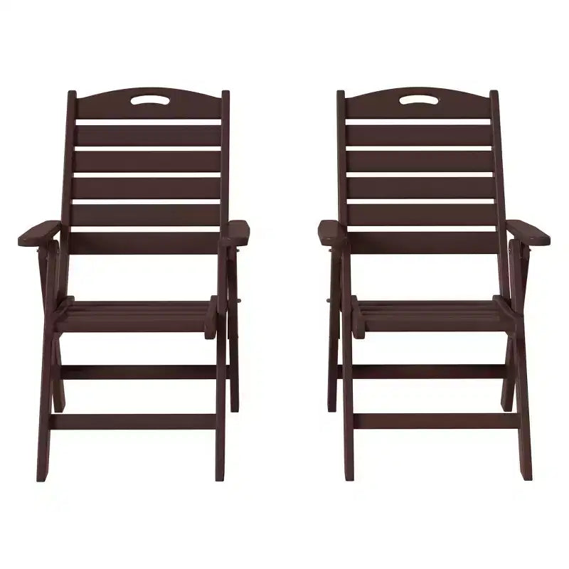 WestinTrends Azura, Set di 2 sedie pieghevoli da pranzo per esterni con schienale alto regolabile in HDPE