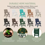 WestinTrends Azura, Set di 2 sedie pieghevoli da pranzo per esterni con schienale alto regolabile in HDPE