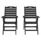 WestinTrends Azura, Set di 2 sedie pieghevoli da pranzo per esterni con schienale alto regolabile in HDPE