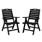 WestinTrends Azura HDPE Adjustable Highback Folding Outdoor Patio Dining Chairs Set of 2