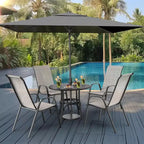 VINGLI Lot de 4 chaises de patio empilables d'extérieur, avec dossier haut confortable en textilène et accoudoirs, jaunes