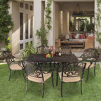 VINGLI Chaises de salle à manger d'extérieur (lot de 2) avec coussin Chaises de patio en aluminium, Meubles de patio en aluminium moulé Chaises d'extérieur en aluminium pour jardin, bord de piscine
