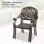 VINGLI Chaises de salle à manger d'extérieur (lot de 2) avec coussin Chaises de patio en aluminium, Meubles de patio en aluminium moulé Chaises d'extérieur en aluminium pour jardin, bord de piscine