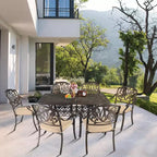 VINGLI Chaises de salle à manger d'extérieur (lot de 2) avec coussin Chaises de patio en aluminium, Meubles de patio en aluminium moulé Chaises d'extérieur en aluminium pour jardin, bord de piscine