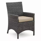 Universal Dining Chair with Arm, Charcoal Wicker, Sunbrella Cushion, 24 in L x 24 in W x 35.5 in H