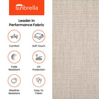 Sedia da pranzo universale con braccioli, vimini color antracite, cuscino Sunbrella, 61 cm L x 61 cm P x 90 cm H